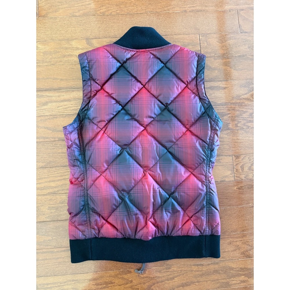 Eddie Bauer Down Packable Quilted Zip Up Vest Pockets Maroon/Black Womens Small - Picture 3 of 12